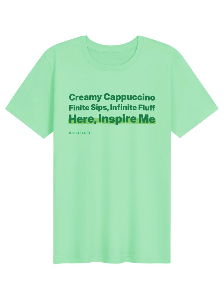 Creamy Cappuccino Green Text Tee, Mint