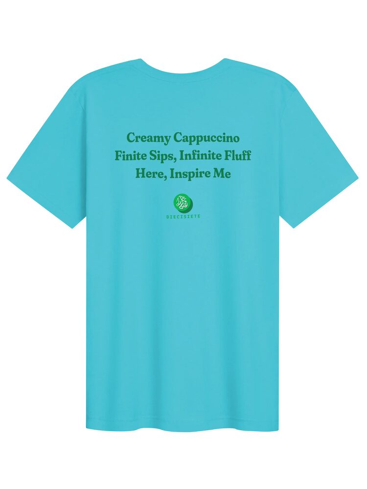Creamy Cappuccino Green Text Tee, Turquoise, photo 2