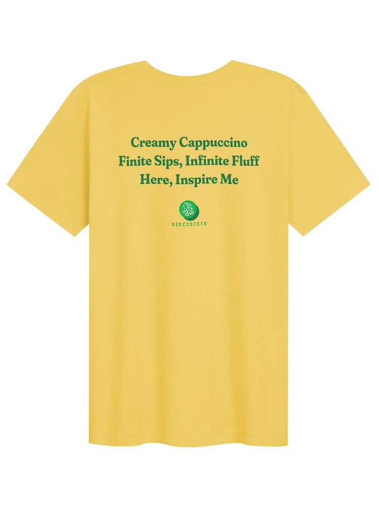 Creamy Cappuccino Green Text Tee, Yellow, photo 2