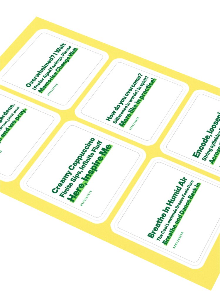 DIECISIETE Haiku Sticker Sheet, White, photo 2