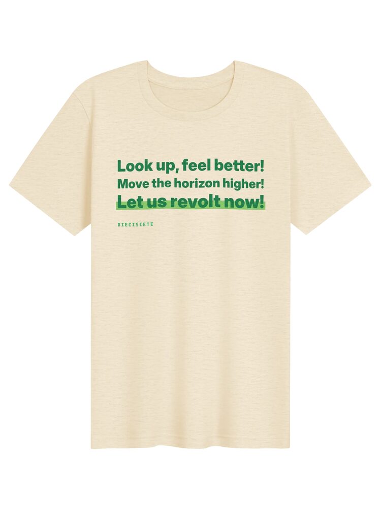 DIECISIETE Rebel Horizon Tee, Heather Natural