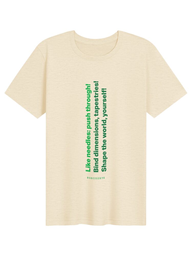 DIECISIETE Typography Tee, Heather Natural
