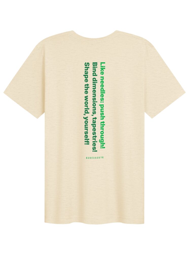 DIECISIETE Typography Tee, Heather Natural, photo 2