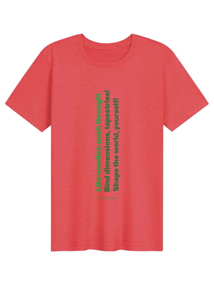 DIECISIETE Typography Tee, Heather Red