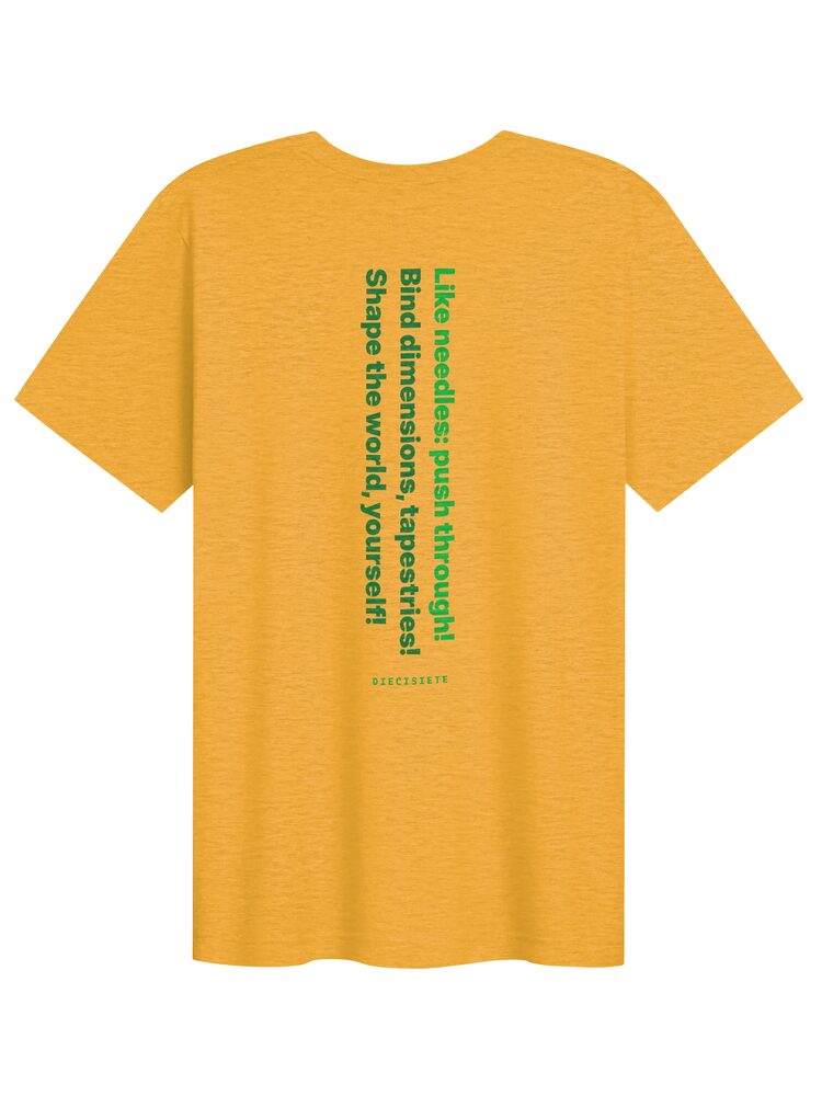 DIECISIETE Typography Tee, Heather Yellow Gold, photo 2