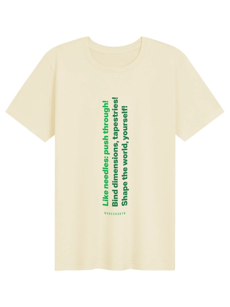 DIECISIETE Typography Tee, Natural