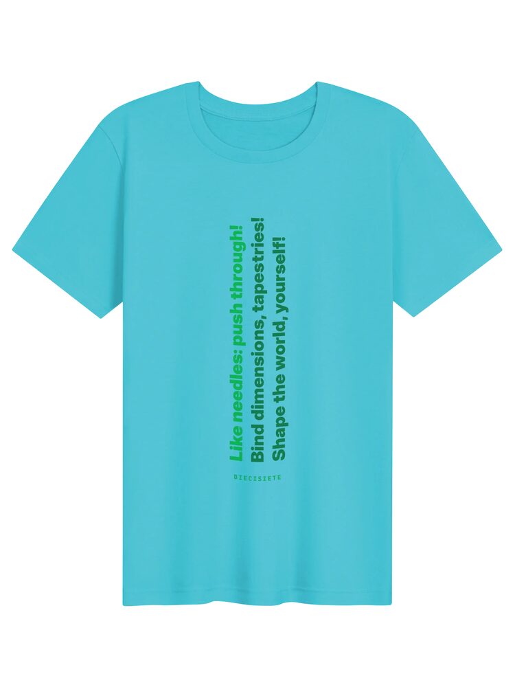 DIECISIETE Typography Tee, Turquoise