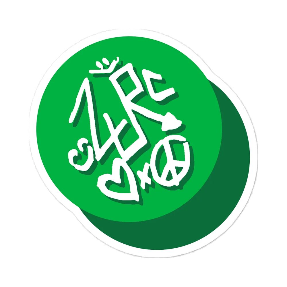 Green ZURC Peace Sticker, Satin, photo 3