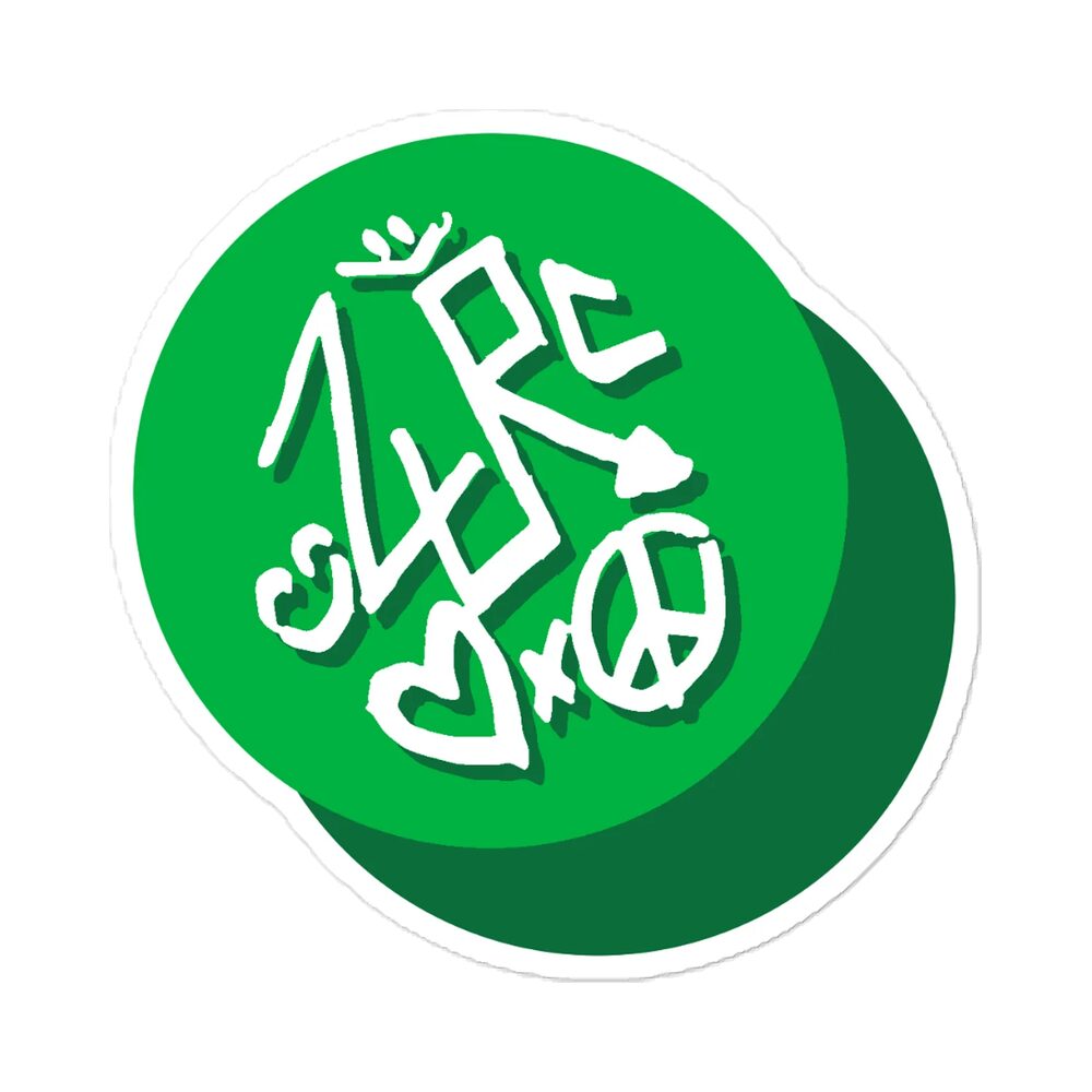 Green ZURC Peace Sticker, Satin, photo 4