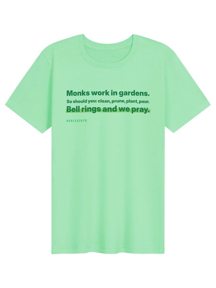 Monks Work in Gardens Tee, Mint
