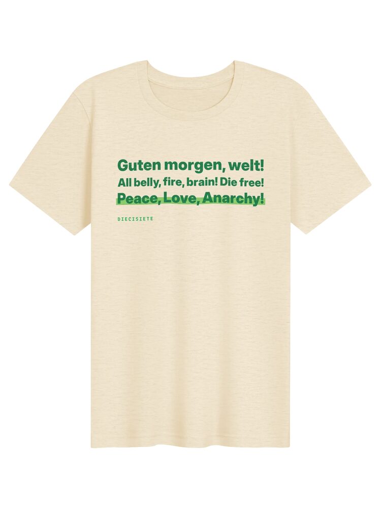 Peace, Love, Anarchy Tee, Heather Natural