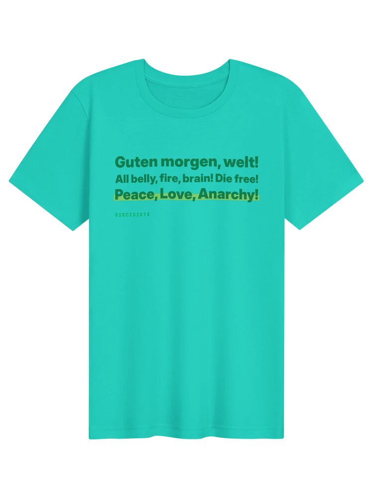 Peace, Love, Anarchy Tee, Teal