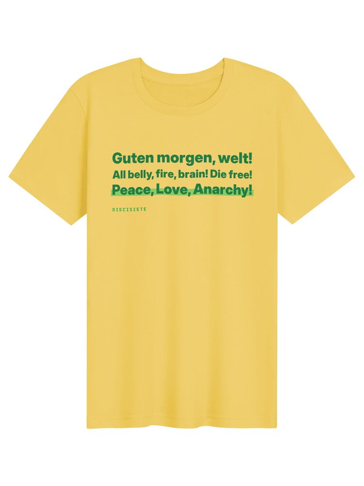 Peace, Love, Anarchy Tee, Yellow