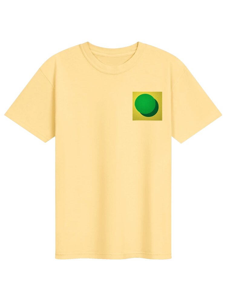 ZURC Blank Embroidered T-Shirt YELLOW + GREEN LOGO, Butter