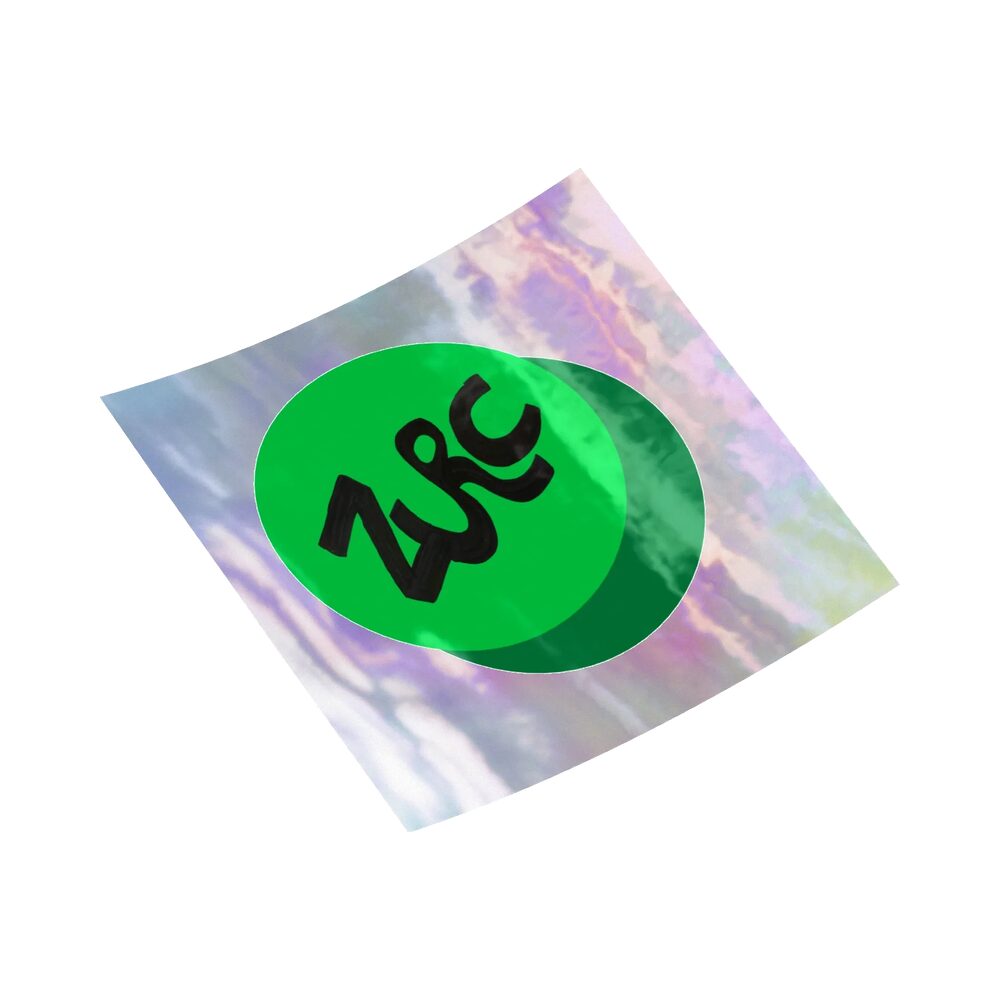 ZURC Green Circle Holographic Sticker Sheet, Grey, photo 4