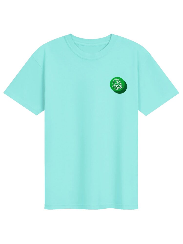 ZURC LOGO Embroidered/Printed Tee, Lagoon Blue