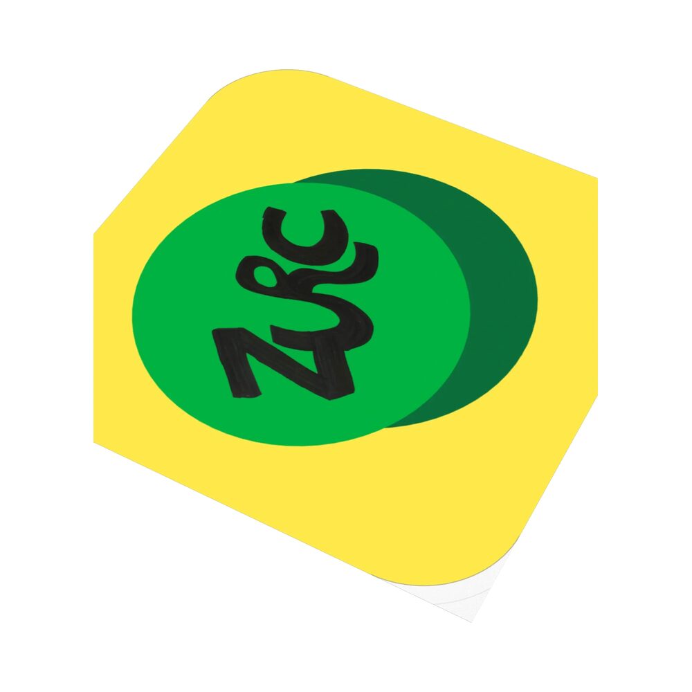 ZURC Logo Yellow Kiss Cut Sticker, White, photo 3